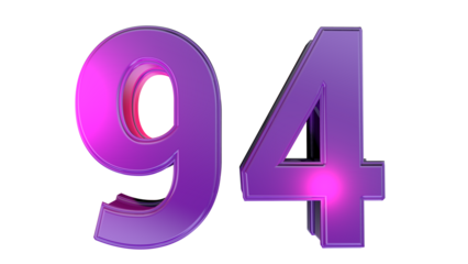 Purple 3d number 94