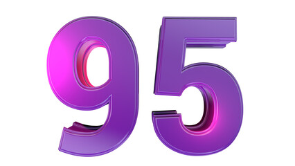 Purple 3d number 95