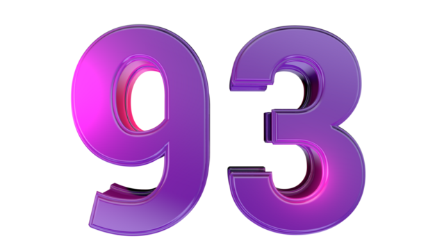 Purple 3d number 93
