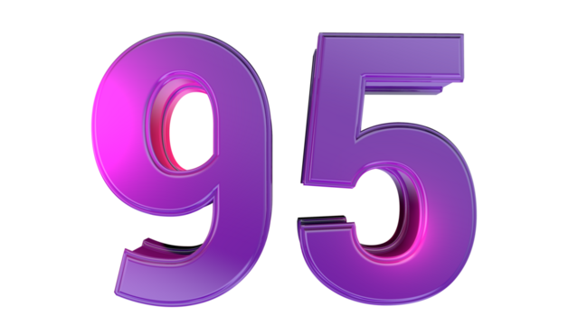 Purple 3d number 95