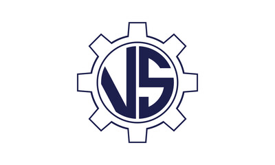 VS initial letter mechanical circle logo design vector template. industrial, engineering, servicing, word mark, letter mark, monogram, construction, business, company, corporate, commercial, geometric