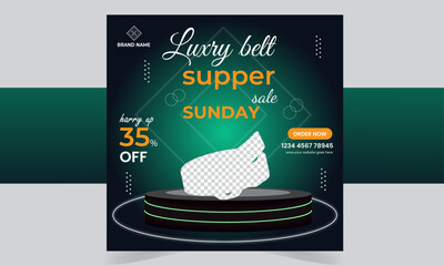 luxury belt design social media post design 