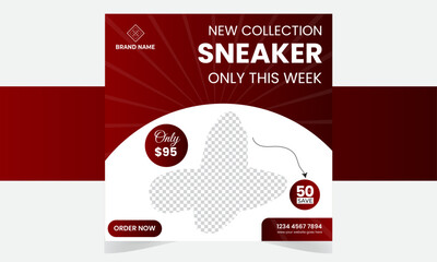 Man shoes social media post design 