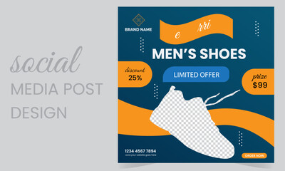 Man shoes social media post design 