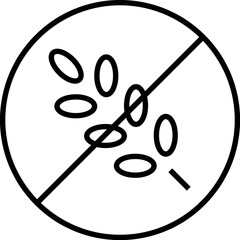 Ikona bez zbóż. Symbol oznaczający produkty nie zawierające pszenicy. 