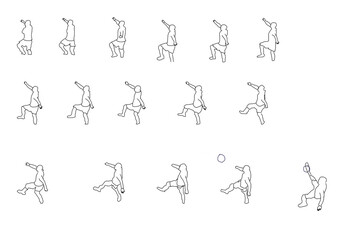 Fototapeta na wymiar Football style kick animation of image sequence.
