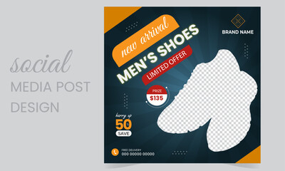 Man shoes social media post design 