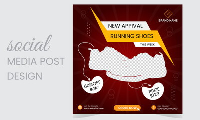 Man shoes social media post design 