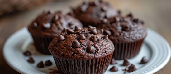 Decadent Triple Treat: Black Chocolate Muffin Bliss