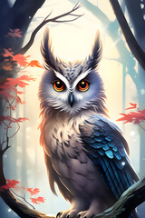 Cameron gray  cute Magic Owl art Beautiful Generative Ai