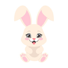 Easter cute bunny. Vector cartoon illustration