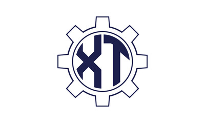 XT initial letter mechanical circle logo design vector template. industrial, engineering, servicing, word mark, letter mark, monogram, construction, business, company, corporate, commercial, geometric