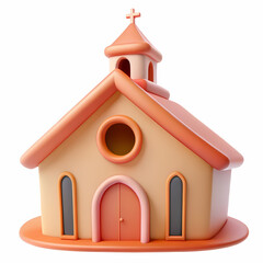 Church 3d, Romance., icon, isolated on white background