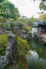 Fototapeta na wymiar Traditional pavilions in Yu Gardens, Shanghai, China