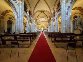 Fototapeta premium The Basilica of Sant'Ambrogio, church in the center of Milan, region of Lombardy, Italy