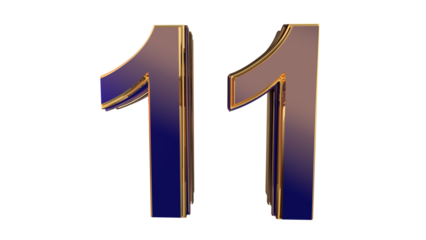 Navy blue 3d number 11