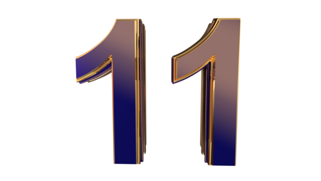 Navy blue 3d number 11