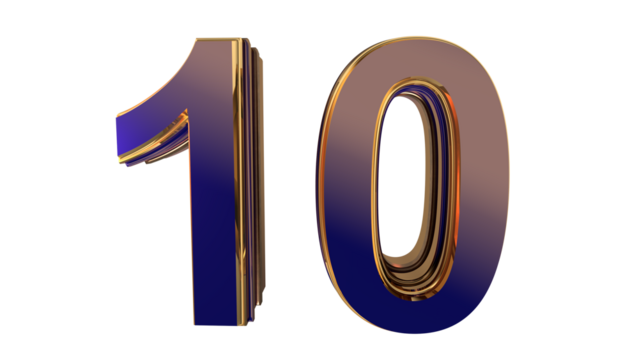 Navy blue 3d number 10