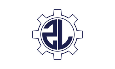 ZL initial letter mechanical circle logo design vector template. industrial, engineering, servicing, word mark, letter mark, monogram, construction, business, company, corporate, commercial, geometric