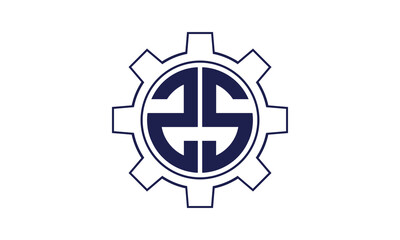 ZS initial letter mechanical circle logo design vector template. industrial, engineering, servicing, word mark, letter mark, monogram, construction, business, company, corporate, commercial, geometric