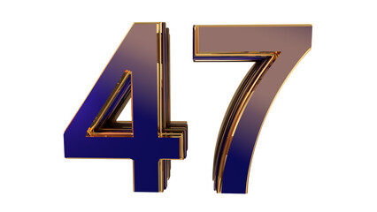 Navy blue 3d number 47