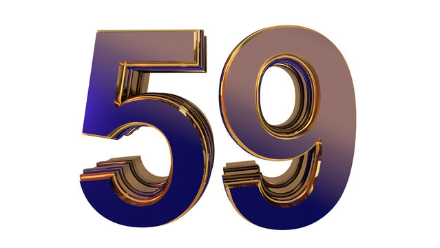 Navy blue 3d number 59