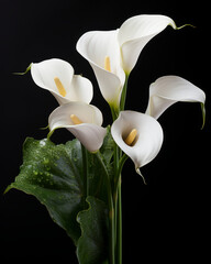 Close Up of a White Flower on a Black Background