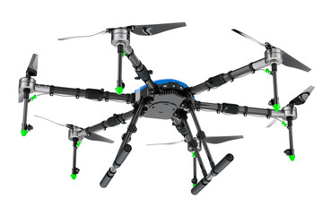 Agricultural Drone. 3D rendering isolated on transparent background