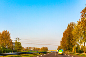 Driving on the highway in Groningen Holland Netherlands.