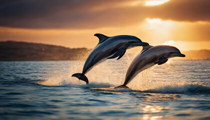 Obraz premium Playful dolphins Image