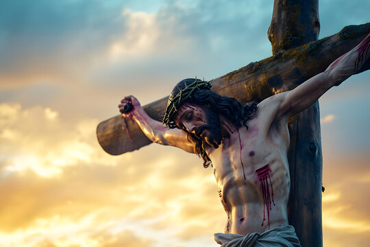 Crucifixion of Jesus Christ on the cross