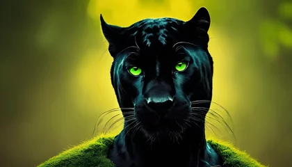 Gordijnen potrait of a black panther © atonp