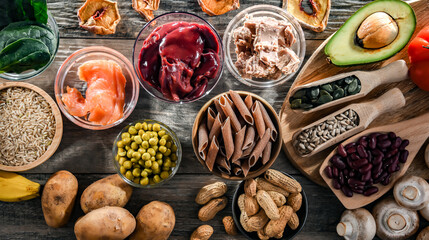 Composition with food products rich in niacin