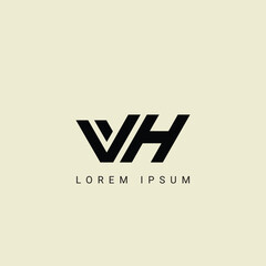 VH letter logo design. VH polygon, circle, triangle, hexagon, flat and simple style with white color variation letter logo set in one artboard. VH minimalist and classic logo. VH