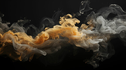 An image capturing an orange and white smoke suspended in the air. Generative AI