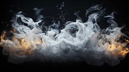 An image capturing an silver smoke suspended in the air. Generative AI