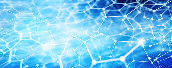 Abstract network connections on blue background for technology concept