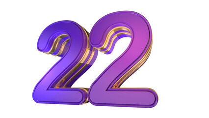 Purple Gold  3d number 22