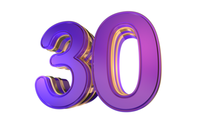 Purple Gold  3d number 30