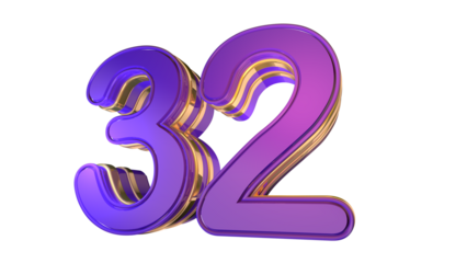 Purple Gold  3d number 32
