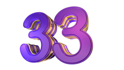 Purple Gold  3d number 33