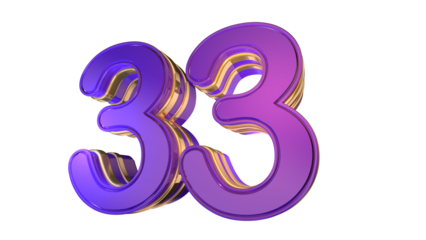 Purple Gold  3d number 33