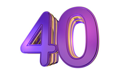 Purple Gold  3d number 40