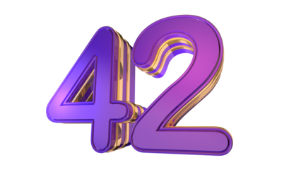 Purple Gold  3d number 42