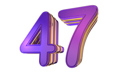 Purple Gold  3d number 47