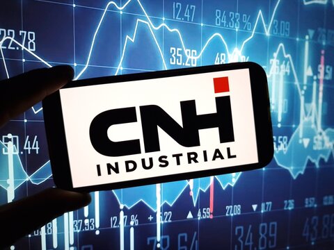 Konskie, Poland - January 31, 2024: CNH Industrial company logo displayed on mobile phone