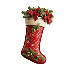 christmas stocking isolated on white