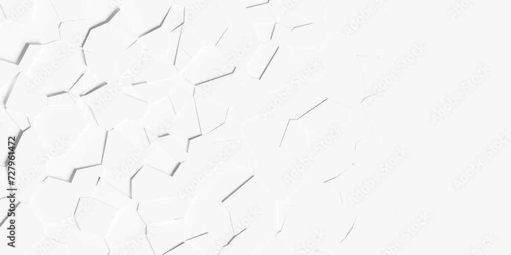 Poster random shifted white polygon mosaic geometrical fracture structure pattern background wallpaper bann