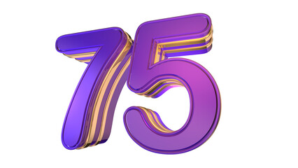 Purple Gold  3d number 75