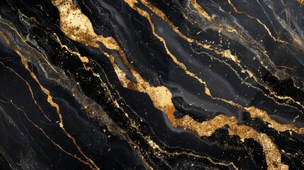 Luxury marble texture background in black and gold for elegant designs